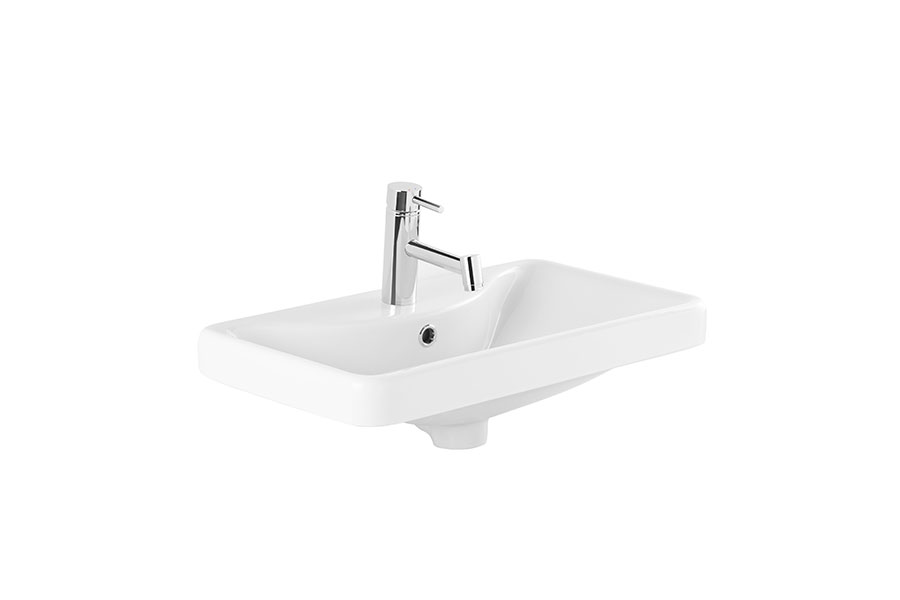 Almoradí rectangular basin with tap hole